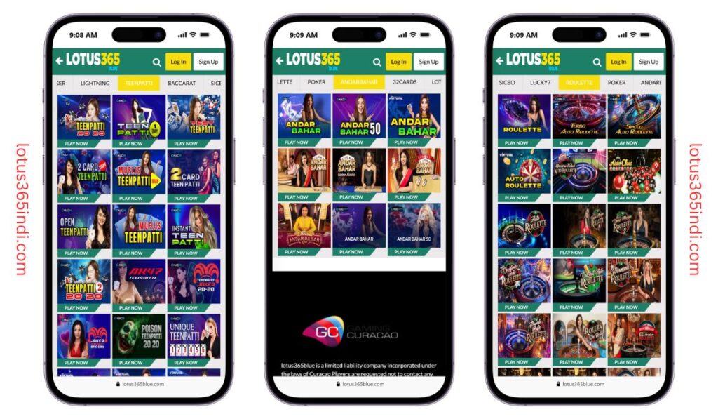 3 Most Popular Casino Games on Lotus365