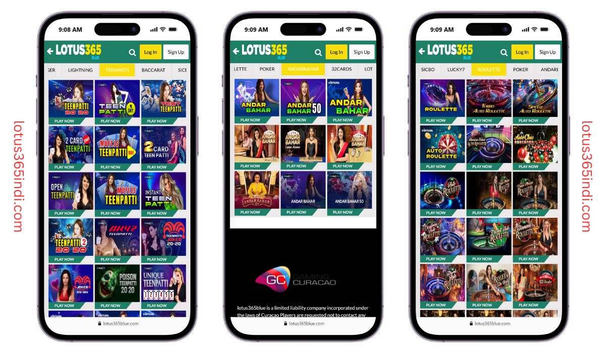 3 Most Popular Casino Games on Lotus365